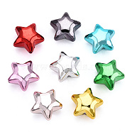 UV Plating Acrylic Beads, Star, Mixed Color, 18x19.5x12mm, Hole: 2mm(PACR-C005-09)