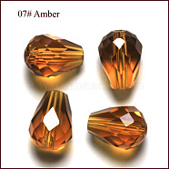 Imitation Austrian Crystal Beads, Grade AAA, Faceted, Drop, Goldenrod, 8x10mm, Hole: 0.9~1mm(SWAR-F062-10x8mm-07)