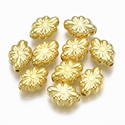 CCB Plastic Beads, Flower, Golden, 11.5x8.5x4.5mm, Hole: 1~2mm(X-CCB-S160-214)