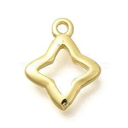 Rack Plating Brass Pendants, Star Charms, Long-Lasting Plated, Lead Free & Cadmium Free, Real 18K Gold Plated, 14.5x10.5x2mm, Hole: 1mm(KK-M309-29G)