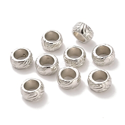 CCB Acrylic European Beads, Round, Platinum, 10x5.5mm, Hole: 5.8mm(CCB-U001-07P)