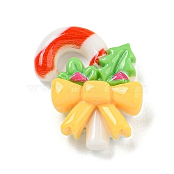 Christmas Opaque Resin Decoden Cabochons, Candy Cane, 26.5x23x9mm(RESI-U006-04H)