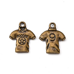 Tibetan Style Alloy Pendants, Ball Uniform, Cadmium Free & Nickel Free & Lead Free, Antique Bronze, 18.5x15x2.5mm, Hole: 2mm, about 630pcs/1000g(TIBEP-Q064-129AB-NR)
