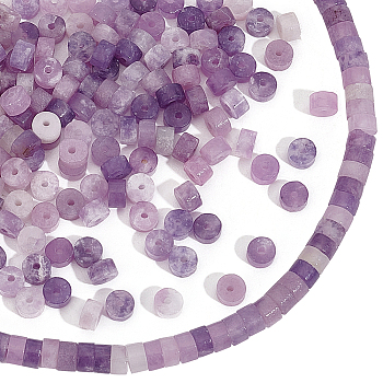 Elite 2 Strands Natural Lepidolite/Purple Mica Stone Beads Strands, Flat Round/Disc, Heishi Beads, 4~4.5x2~2.5mm, Hole: 1mm, about 150~152pcs/strand, 14.96 inch(38cm)
