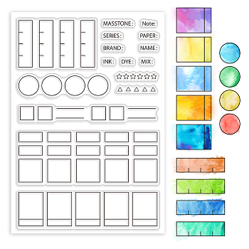 Custom PVC Plastic Clear Stamps, for DIY Scrapbooking, Photo Album Decorative, Cards Making, Mixed Shapes, 160x110x3mm