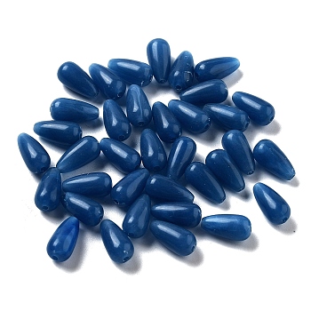 Opaque Acrylic Beads, Two Tone, Teardrop, Marine Blue, 11.5x6mm, Hole: 1.4mm
