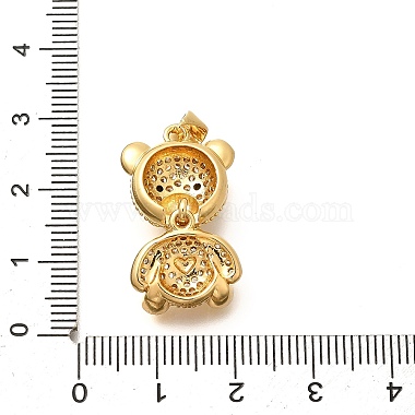 Anhänger aus Messing mit Gestellbeschichtung aus klarem Cubic Zirkonia(KK-M309-39G-G)-3