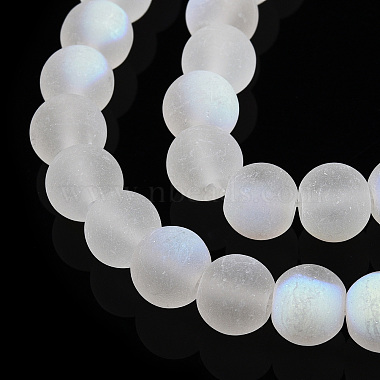 Transparent Frosted Glass Beads Strands(GLAA-T032-T8mm-MBB13)-3