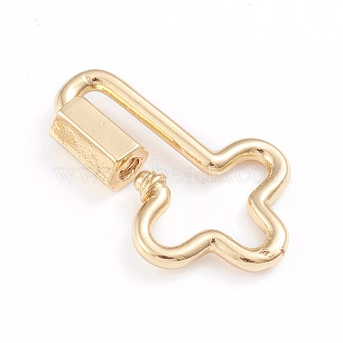 Brass Screw Carabiner Lock Charms(X-ZIRC-I041-04G)-3