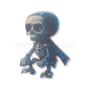 gros pendentifs de style halloween en acrylique avec cloche en laiton et cordon en nylon(SACR-O003-01H)-3
