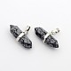 Natural & Snowflake Obsidian Double Terminated Pointed Pendants(G-F177-13)-1