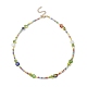 Flower & Smile Face Acrylic & Seed Beaded Necklace for Women(NJEW-JN04303)-1