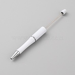 Plastic Ball-Point Pen, Beadable Pen, for DIY Personalized Pen with Jewelry Bead, White, 146.5x11.5mm(AJEW-WH0401-79E)