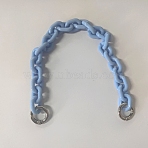 Plastic Cable Chain Bag Strap, with Alloy Ring Clasps, Bag Replacement Accessories, Light Blue, 30~33x1.4x1.4cm(FIND-WH0071-67G)