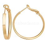 3 Pairs Brass Hoop Earrings for Women, Ring, Real 14K Gold Plated, 30mm(EJEW-BBC0001-66G-01)