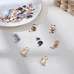 20Pcs 5 Colors Rack Plating Alloy Enamel Pendants, Light Gold, Cat Charm, Mixed Color, 30x15x2mm, Hole: 2mm, 4pcs/color(ENAM-LP0001-21)