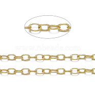 Brass Cable Chains, Unwelded, with Spool, Oval, Cadmium Free & Nickel Free & Lead Free, Golden, 4x3x0.6mm, about 301.83 Feet(92m)/roll(CHC024Y-G)