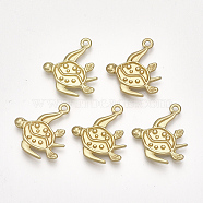 Alloy Pendant, Matte Style, Cadmium Free & Nickel Free & Lead Free, Turtle, Golden, 24x21x2mm, Hole: 2mm(PALLOY-T051-181-NR)