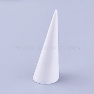 Acrylic Organic Glass Ring Displays, Cone, White, 25.5x69mm(RDIS-G005-04D)