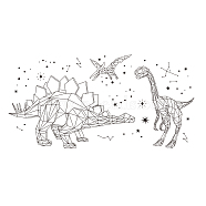 PVC Wall Stickers, for Wall Decoration, Dinosaur Pattern, 390x740mm(DIY-WH0228-372)