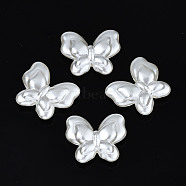 ABS Plastic Imitation Pearl Beads, Butterfly, Creamy White, 18x20.5x6mm, Hole: 1.8mm, about 415pcs/500g(OACR-N008-133)