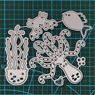 Carbon Steel Cutting Dies Stencils, for DIY Scrapbooking/Photo Album, Decorative Embossing DIY Paper Card, Marine Organism, Matte Platinum Color, 9.4x8cm(DIY-L022-048)