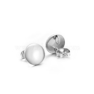 Stainless Steel Stud Earrings, Round, Round, 10mm(PW-WGF7049-03)