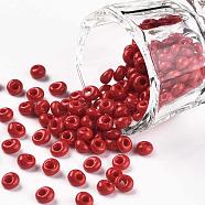 TOHO Short Magatama Beads, Japanese Seed Beads, (45) Opaque Pepper Red, 4.5x4x3mm, Hole: 1.2mm, about 450g/bag(SEED-TM04-45)