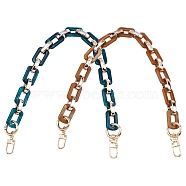 PANDAHALL ELITE 2Pcs 2 Colors Acrylic Cable Chains Bag Handles, with Alloy Clasps, Bag Replacement Accessories, Mixed Color, 46cm, 1pc/color(FIND-PH0001-15)
