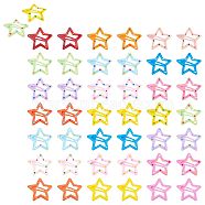 60Pcs 3 Style Cute Spray Painted Iron Snap Hair Clips, Star, Mixed Color, 30.5x31x1~3.5mm, 20pcs/style(PHAR-NB0001-07)