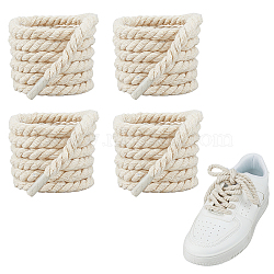 4 Pairs Cotton Shoelaces, Shoe Decorations, Beige, 1125~1200x8mm(FIND-FH0012-04C)