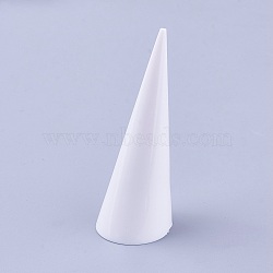 Acrylic Organic Glass Ring Displays, Cone, White, 25.5x69mm(RDIS-G005-04D)