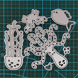 Carbon Steel Cutting Dies Stencils, for DIY Scrapbooking/Photo Album, Decorative Embossing DIY Paper Card, Marine Organism, Matte Platinum Color, 9.4x8cm(DIY-L022-048)