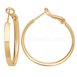 3 Pairs Brass Hoop Earrings for Women, Ring, Real 14K Gold Plated, 30mm(EJEW-BBC0001-66G-01)