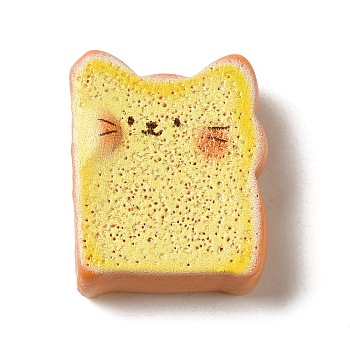 Resin Imitation Animal Bread Decoden Cabochons, Cat Shape, 25x19.5x9mm
