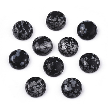 Natural Snowflake Obsidian Cabochons, Half Round/Dome, 8x3~4mm