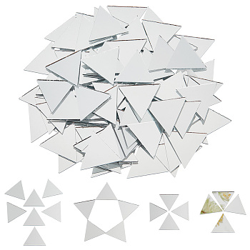 150Pcs Glass Mirror Mosaic Tiles, for DIY Mosaic Art Crafts, Picture Frames and More, Triangle, Side Length: 25mm