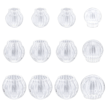 12Pcs 3 Style Mini Empty Clear Glass Globe, Pumpkin Glass Bottle for DIY Pendant Charms Making, Clear, 26~33.5x25~34mm, Inner Diameter: 13~22mm, 4pcs/style