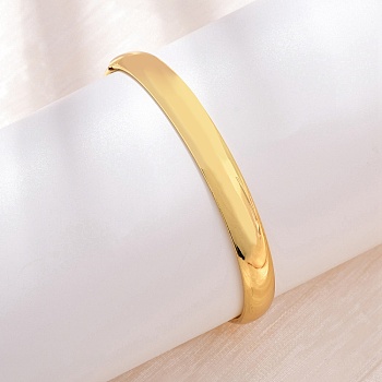 Brass Plain Bangles, Hinged Bangles for Women, Long-Lasting Plated, Rack Plating, Cadmium Free & Lead Free, Real 18K Gold Plated, 1/4 inch(0.75cm), Inner Diameter: 2-3/8 inch(5.95cm)