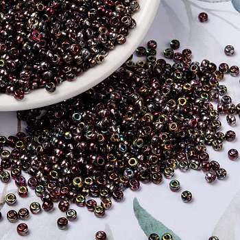 MIYUKI Round Rocailles Beads, Japanese Seed Beads, (RR4573) Magic Wine, 8/0, 3mm, Hole: 1mm, about 422~455pcs/10g