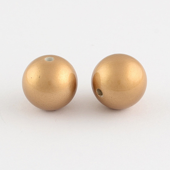 ABS Plastic Imitation Pearl Round Beads, Tan, 20mm, Hole: 2.5mm