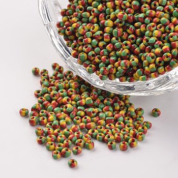 12/0 Opaque Colours Seep Glass Beads, Round Seed Beads, Colorful, 1.5~2x2mm, Hole: 0.5mm, about 22500pcs/450g