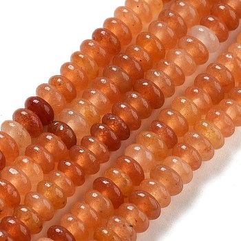 Natural Red Aventurine Beads Strands, Rondelle, 4~4.5x2~2.5mm, Hole: 1mm, about 157~162pcs/strand, 15.16~15.55''(38.5~39.5cm)