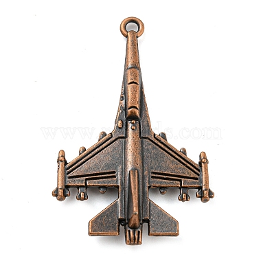 Red Copper Airplane Alloy Big Pendants