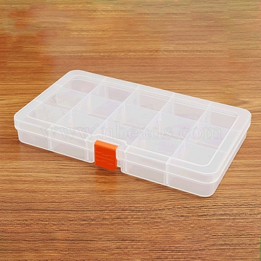 15 contenedores de almacenamiento de cuentas de plástico rectangulares transparentes(PAAG-PW0012-03)-2
