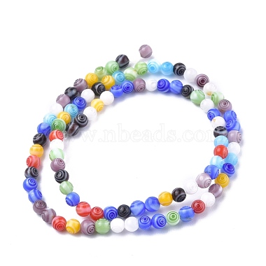 Handmade Millefiori Glass Round Beads Strands(X-LK-R004-91)-2