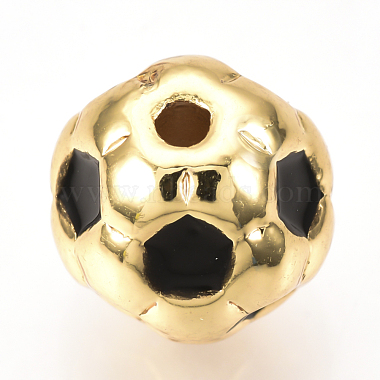 Golden Black Sports Goods Brass+Enamel Beads