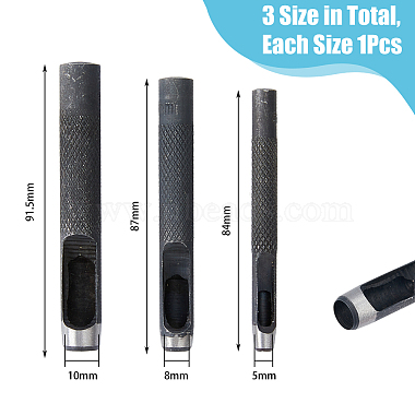 3Pcs 3 Styles High Carbon Steel Hole Punches(TOOL-DC0001-04)-2