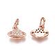 Brass Micro Pave Clear Cubic Zirconia Universe Space Charms(ZIRC-F816-01-RG)-2