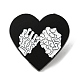 corazón con promesa exigente esqueleto mano esmalte pin(JEWB-B006-05D)-1